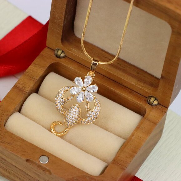 "Rose Gold Scorpio Pendant with Sparkling CZ and Floral Accent, XPPT1546 - Picture 6 of 13